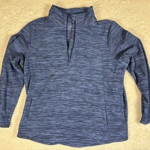 St. John's Bay Navy Heather Quarter-Zip Pullover Women’s Petite